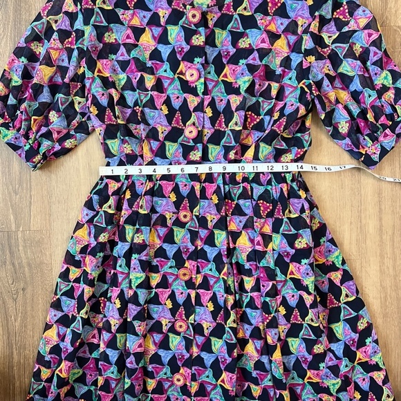 Vintage Loris Azzaro Graphic Print Dress Sz S - Picture 7 of 15